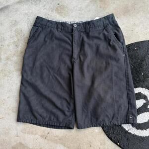 Y2K Quiksilver Black Plaid Baggy Shorts